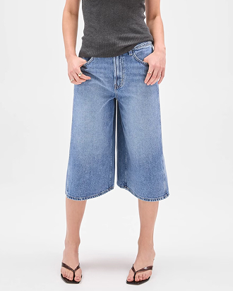 Lily Loves Australian Cotton blend longline denim bermuda shorts