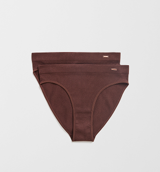 Lily Loves 2pk rib seamfree high waist bikini briefs