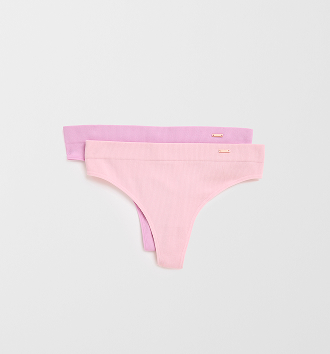 Lily Loves 2pk rib seamfree high waist g-string briefs