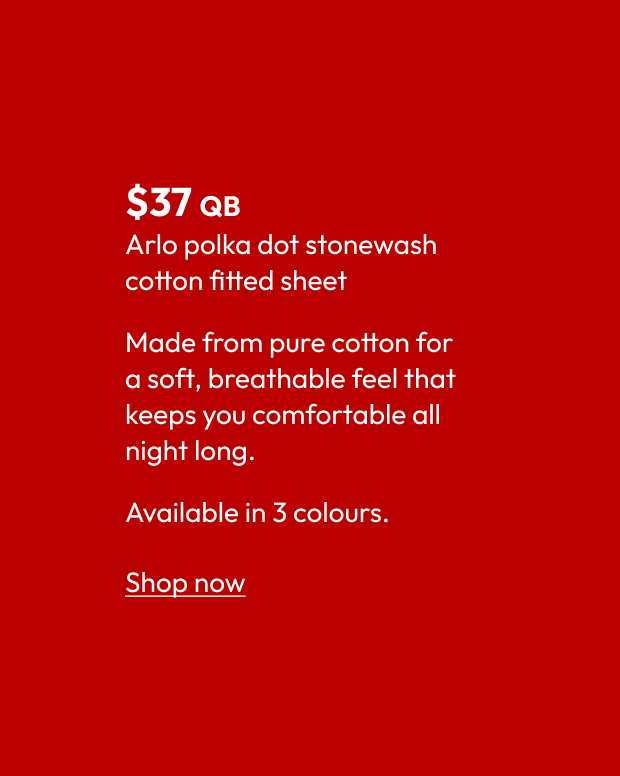 Arlo polka dot stonewash cotton fitted sheet