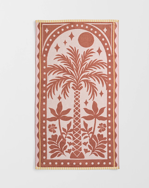 Grove palm jacquard Australian Cotton beach towel