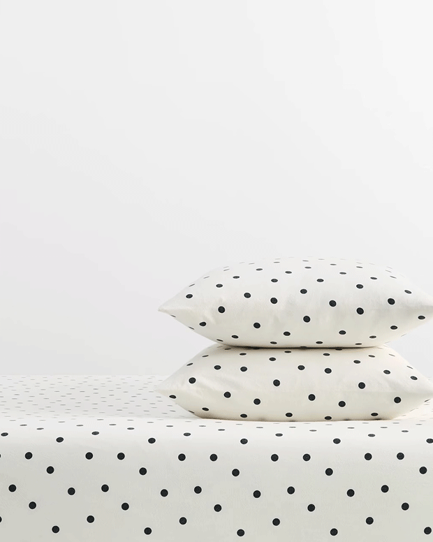 Arlo polka dot stonewash cotton fitted sheet