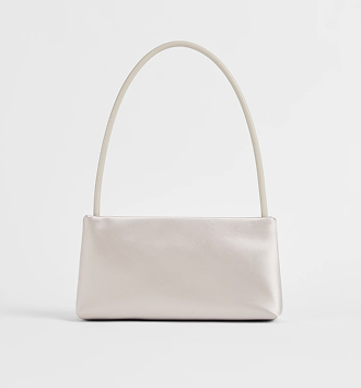 Minimal east west satin shoulder bag