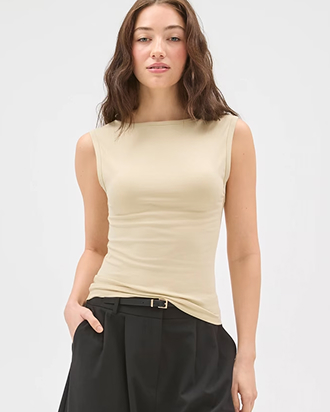 Lily Loves Australian Cotton blend scoop back tank top