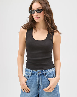 Lily Loves Australian Cotton blend scoop neck ribbed tank top