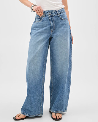 Lily Loves cross-over curve leg denim jeans