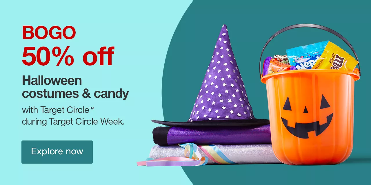 BOGO 50% off Halloween costumes & candy with Target Circle™ during Target Circle Week. Explore now