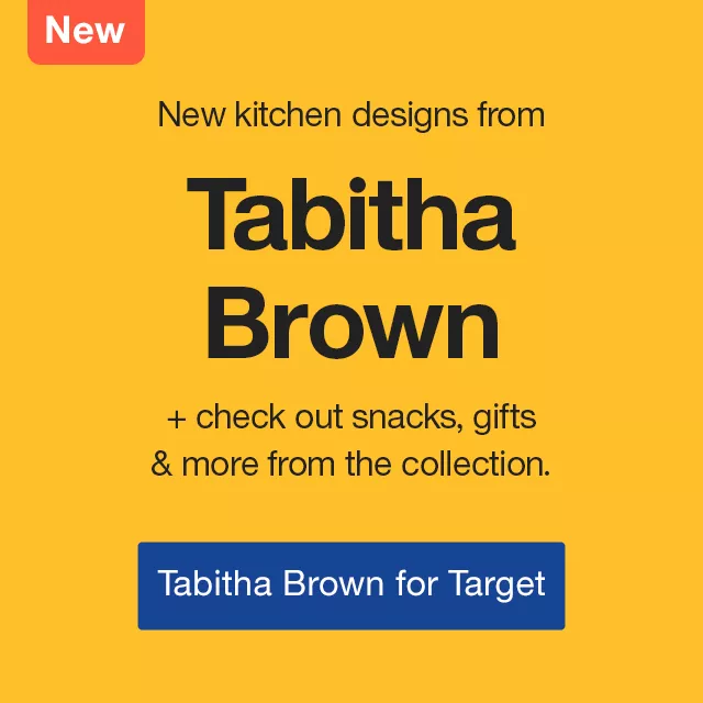 New kitchen designs from Tabitha Brown + check out snacks, gifts & more from the collection.