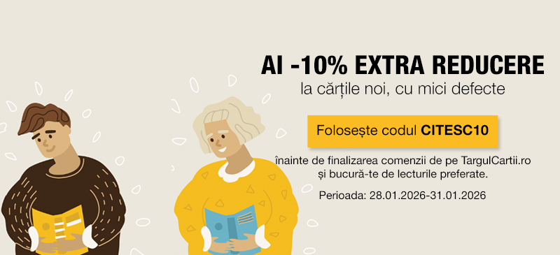 Ai -10% extra reducere la cărțile noi, cu mici defecte 