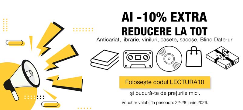 Ai -10% extra reducere la tot  Anticariat, librărie, viniluri, casete, sacoșe, Blind Date-uri  BUTON: Folosește codul LECTURA10  și bucură-te de prețurile mici.