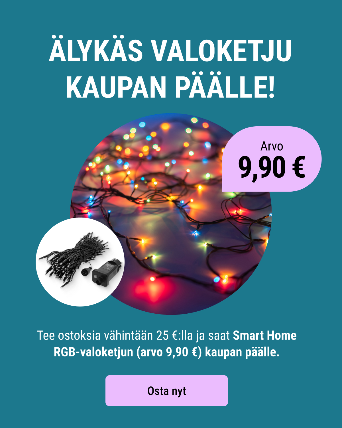 Älykäs valoketju kaupan päälle