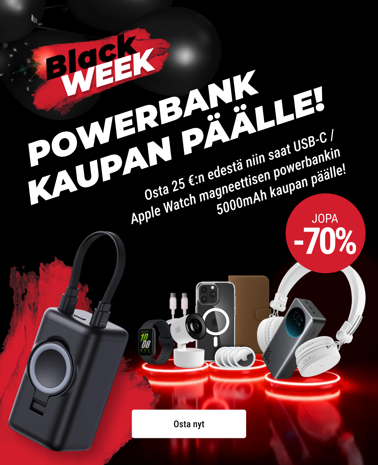 Black Week Powerbank kaupan päälle