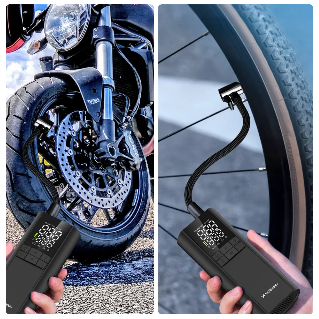  Wozinsky WPEP-8000 kompressori, sähköpumppu, 8000mAh Powerbank, taskulamppu