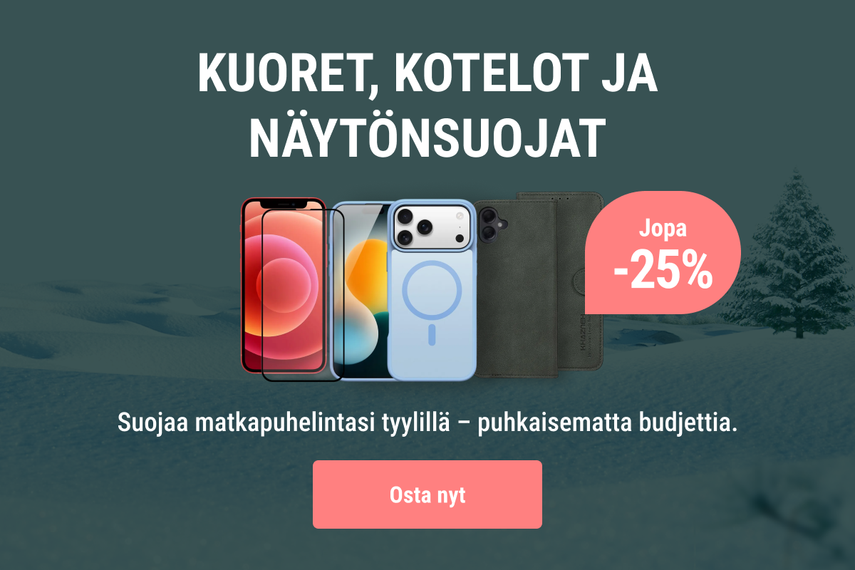 Tammiale 2026 kuoret kotelot näytönsuojat