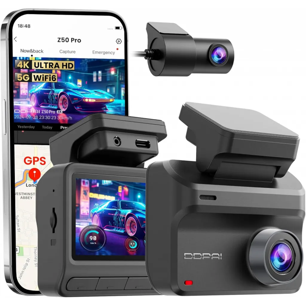 DDPAI Autokamera Z50 Pro Dual etu- ja takakameralla 4K