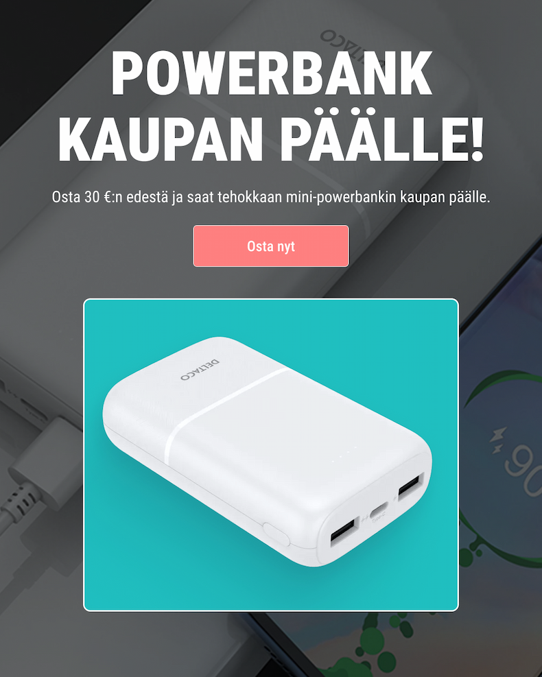 Saa powerbank kaupan päälle 