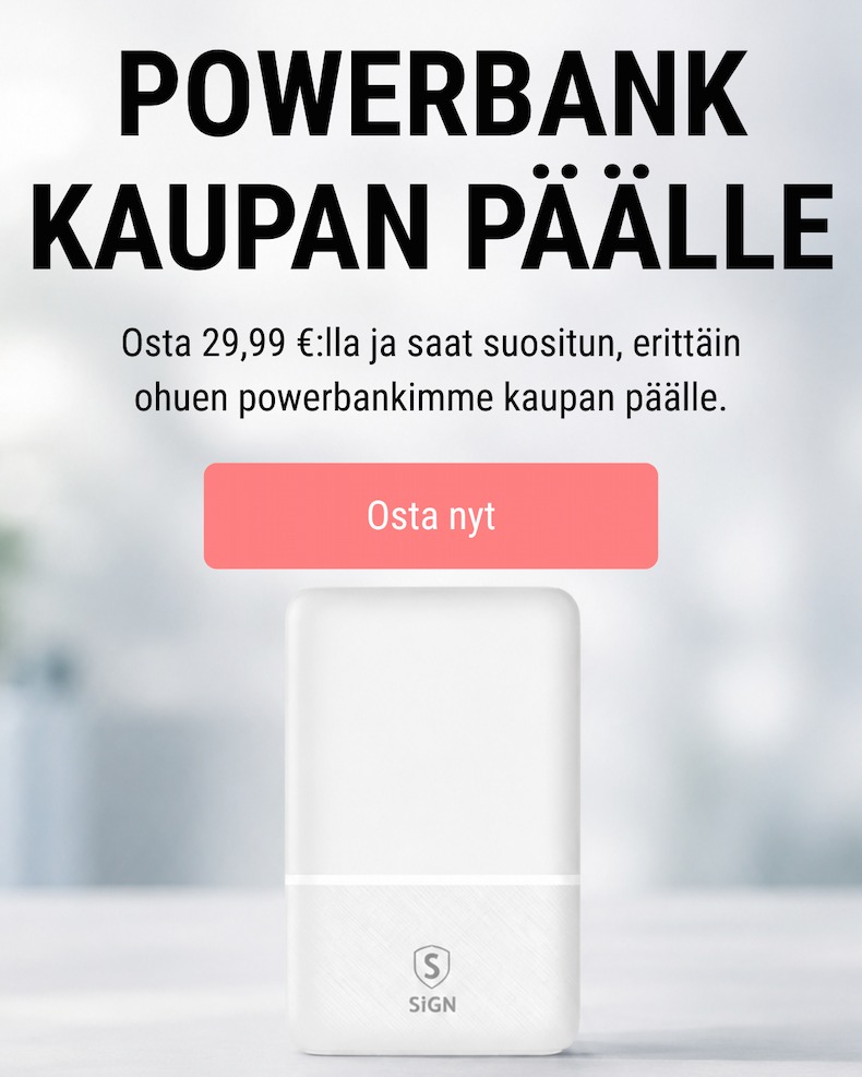 Saa powerbank kaupan päälle 