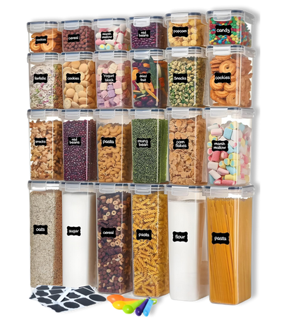 24-pack förvaringburkar med lock