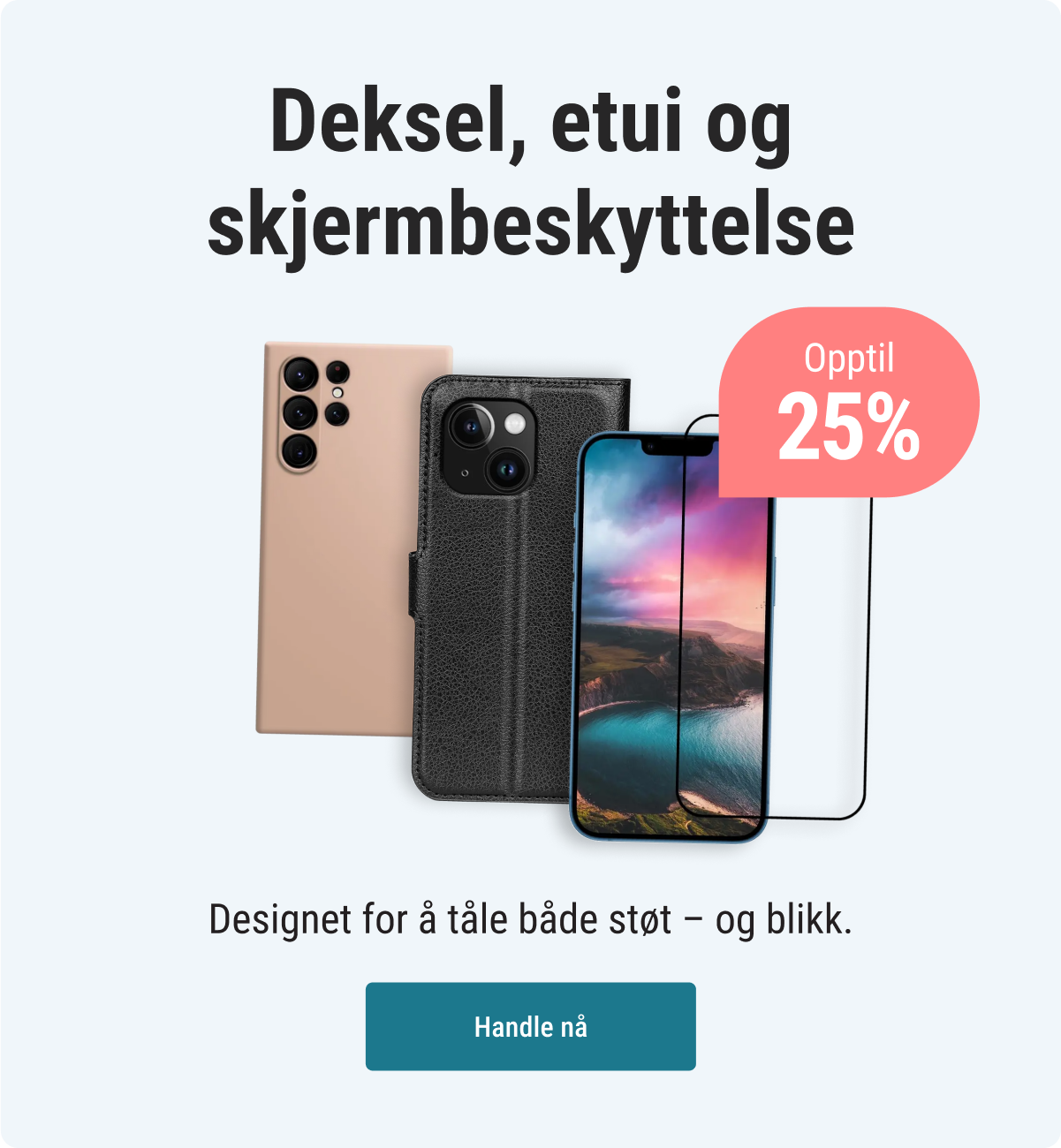 Deksel, etui og skjermbeskyttelse