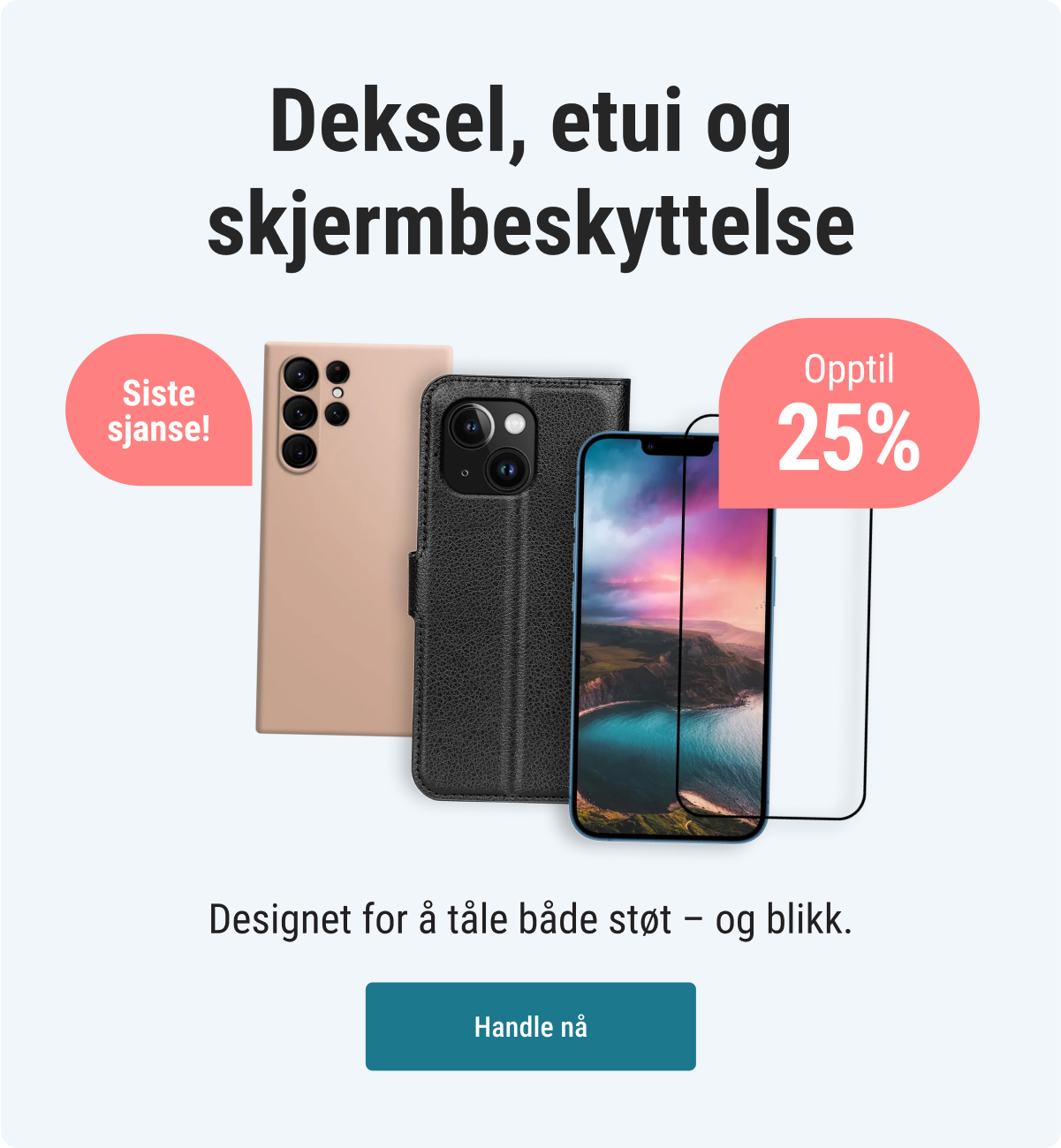 Deksel, etui og skjermbeskyttelse