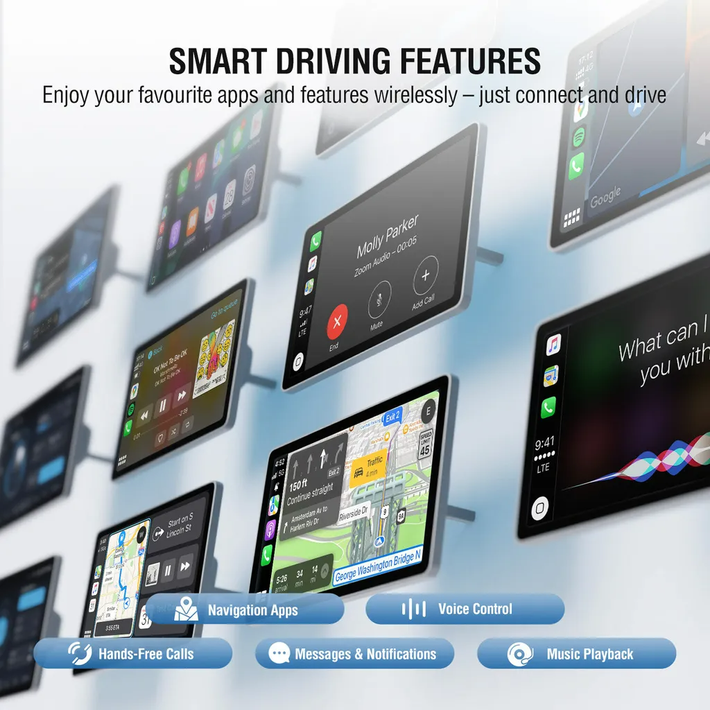 4smarts 2-i-1 trådløs CarPlay / Android Auto-adapter