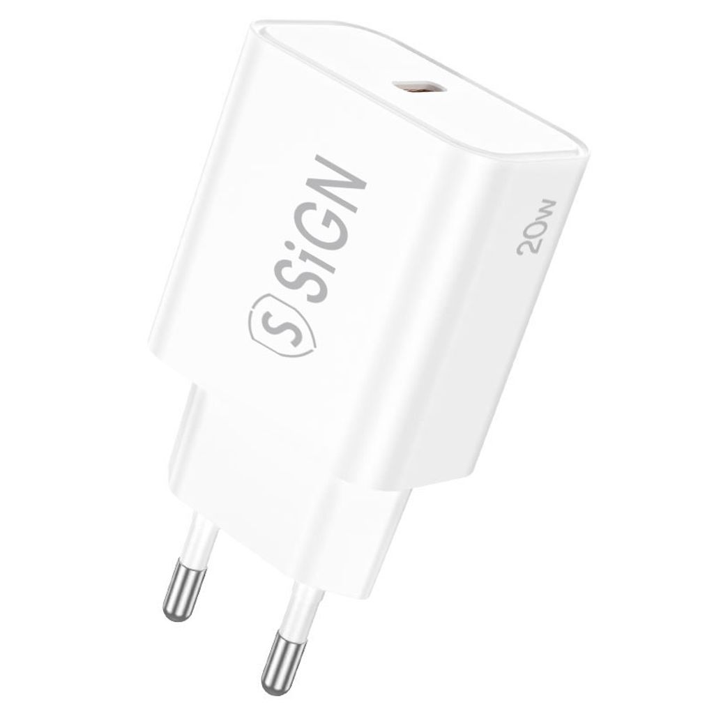 Image of SiGN Vegglader USB-C PD, 20W - Hvit