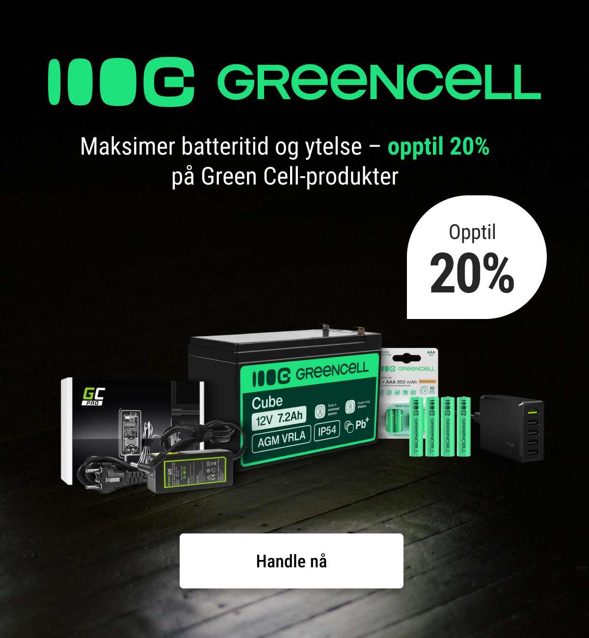 Green Cell Opptil 20%
