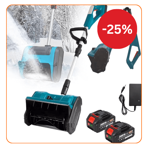 Lopata electrica pentru zapada cu 2 baterii reincarcabile si lame spiralate 3000 rpm