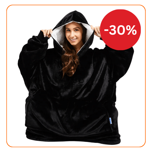 Patura-hanorac cu gluga, confortabila, calduroasa si pufoasa Huggle Hoodie