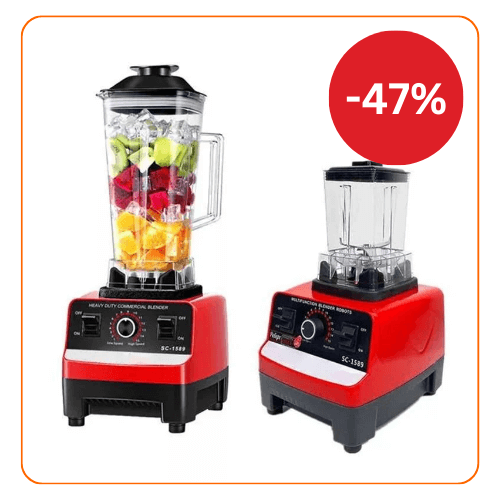 RESIGILAT - Blender Profesional de bucatarie 2 in 1, 2.5L, motor din cupru, 15 viteze, 4500W