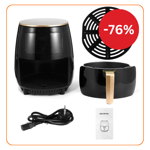 RESIGILAT - Friteuza cu aer cald, S-18 Air Fryer, 2400W, afisaj digital, LCD Touch control