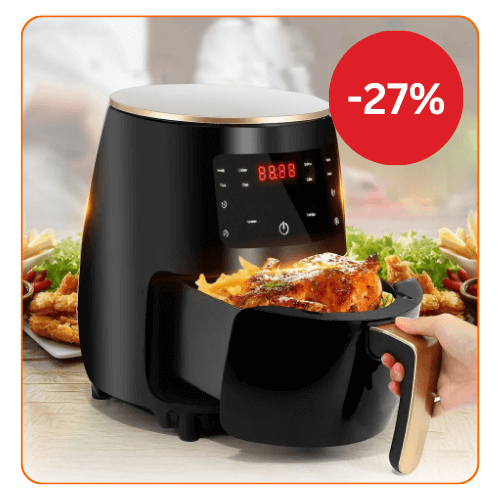 Friteuza cu aer cald, S-18 Air Fryer, 2400W, afisaj digital, LCD Touch control