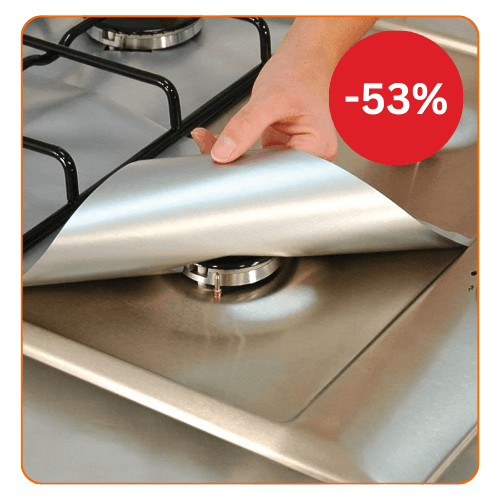 Set 4 folii detasabile de protectie pentru aragaz, usor de spalat, din teflon