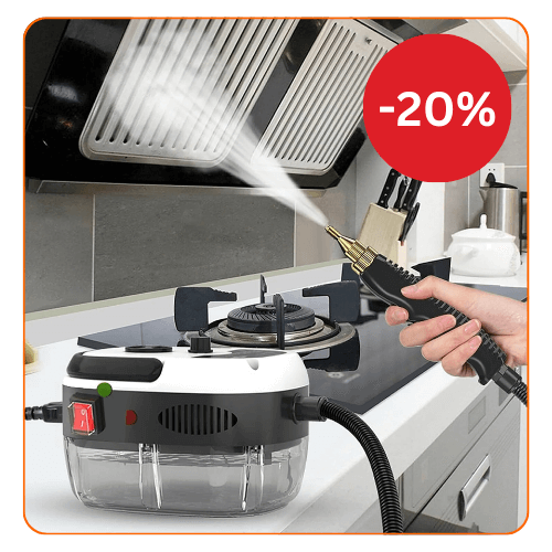 Aparat de curatat cu abur, 4 accesorii incluse, 2500W, alb/negru