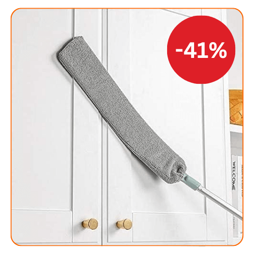 Mop plat retractabil pentru curatarea prafului in spatiile inguste