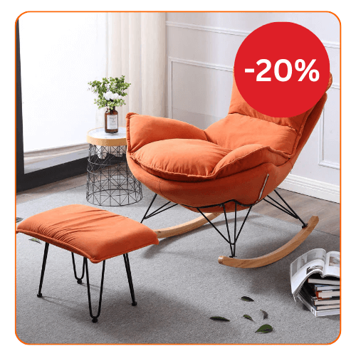 Fotoliu balansoar Lobster cu cadru metalic si perna de picior