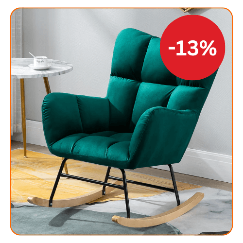 Fotoliu balansoar pentru relaxare cu material catifelat si cadru metalic