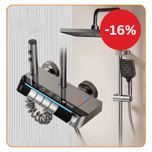 Set Dus Termostatic cu Afisaj Digital si Butoane Piano – Design Modern si Functii Avansate