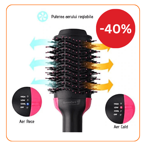 Perie fixa cu aer cald, 1000 W, One Step 3 in 1