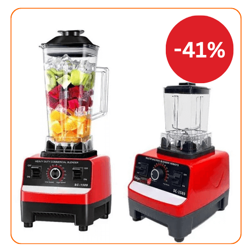 Blender Profesional de bucatarie 2 in 1, 2.5L, motor din cupru, 15 viteze, 4500W