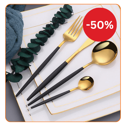 Set tacamuri 24 piese stil portughez, otel inoxidabil