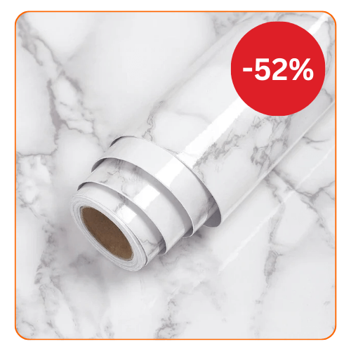 Folie imitatie marmura autoadeziva pentru bucatarie, baie, 60 x 300 cm