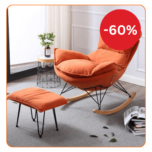 RESIGILAT - Fotoliu balansoar Lobster cu cadru metalic si perna de picior