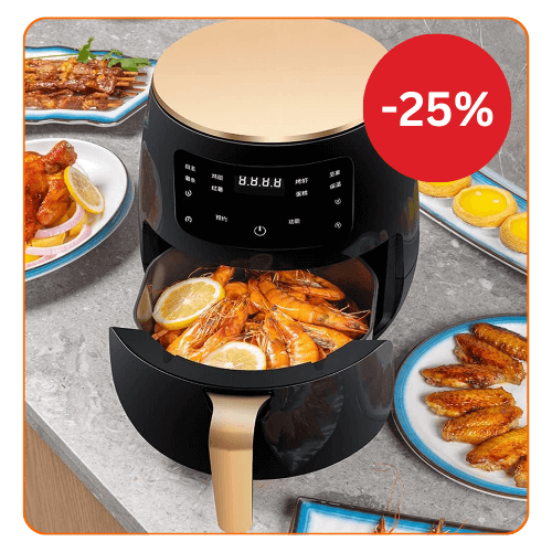 RESIGILAT - Friteuza cu aer cald, S-18 Air Fryer, 2400W, afisaj digital, LCD Touch control