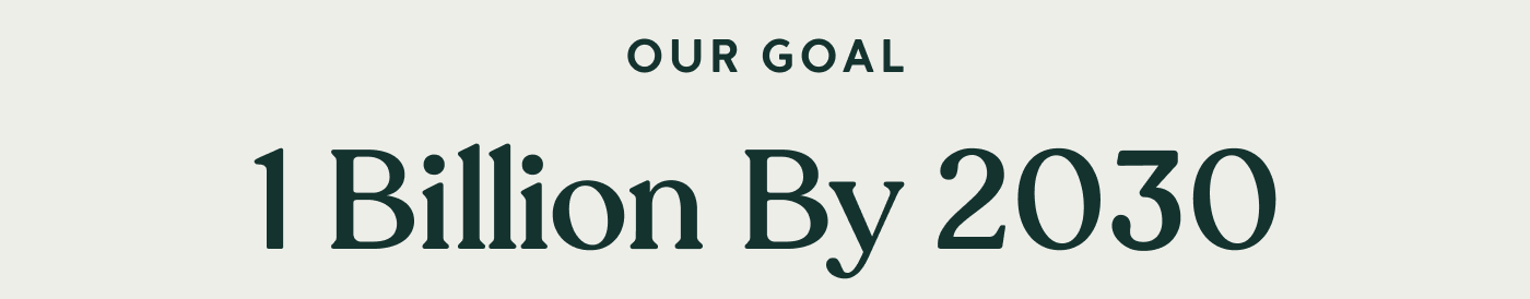 Our Goal: 1 Billion By 2030