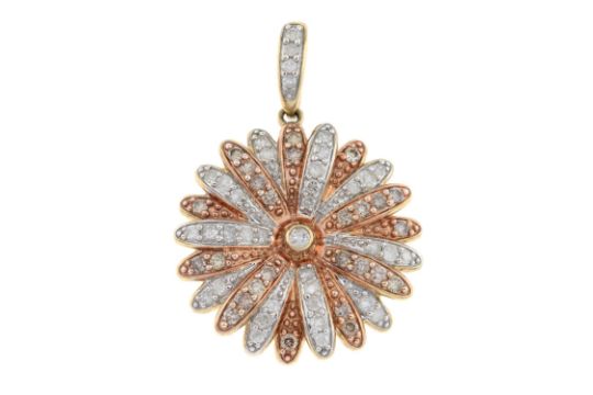 9ct diamond & 'brown' diamond pendant