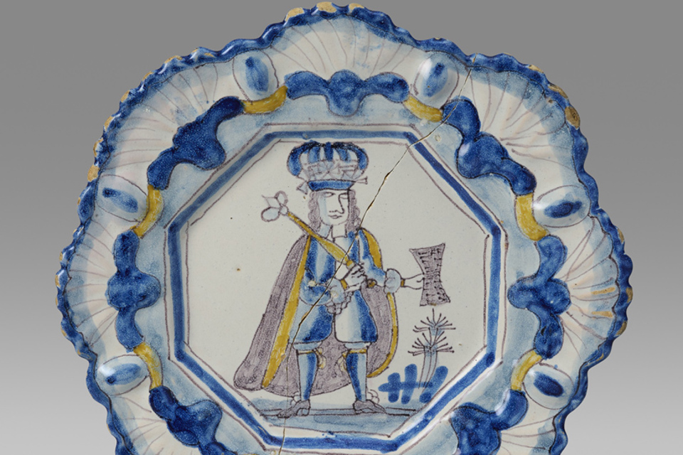 Brislington delftware royal plate