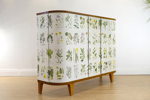 Swedish Modern Nordens Flora Cabinet by C. A. M. Lindman, 1940s