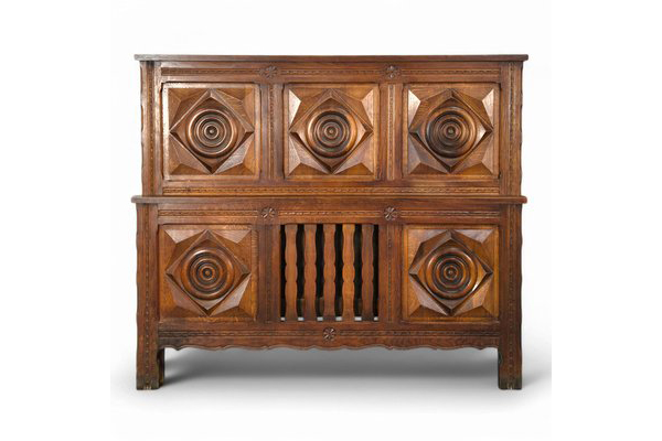Carved Oak Bed from DLG Dudouyt