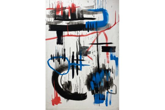 A very large abstract oil on canvas